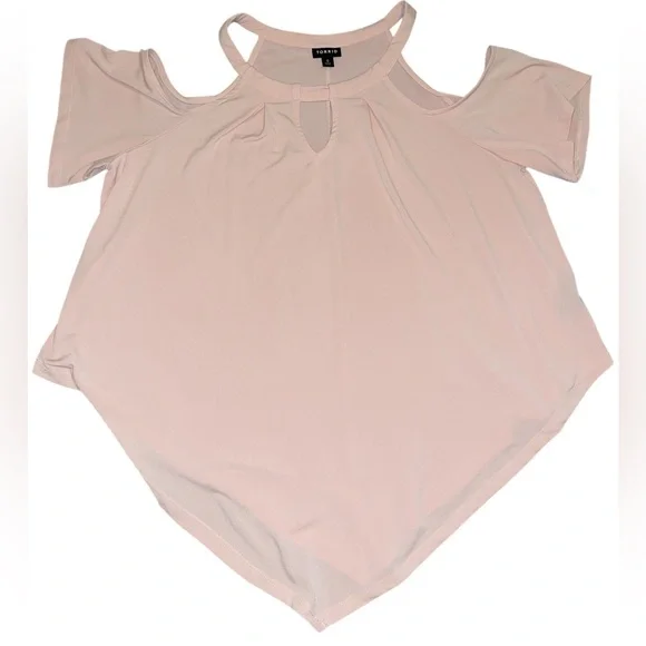 torrid Pink Cold Shoulder Top Size 0 - Picture 7 of 15